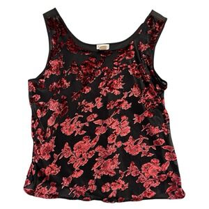 VTG Y2K 90s Womens Velvet Burnout Top 1X Cinema Etoile Whimsigoth Fairy Grunge